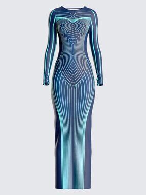 Larisa Body Print Knit Maxi Dress from Finesse